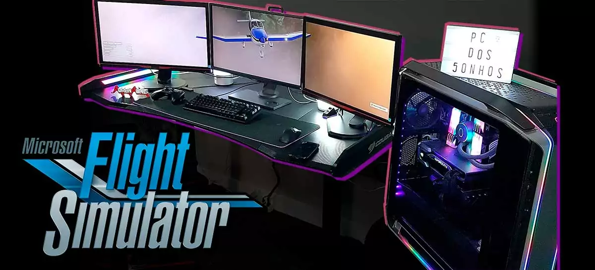 Flight Simulator 2020 no PC DOS SONHOS e EM TRÊS TELAS!