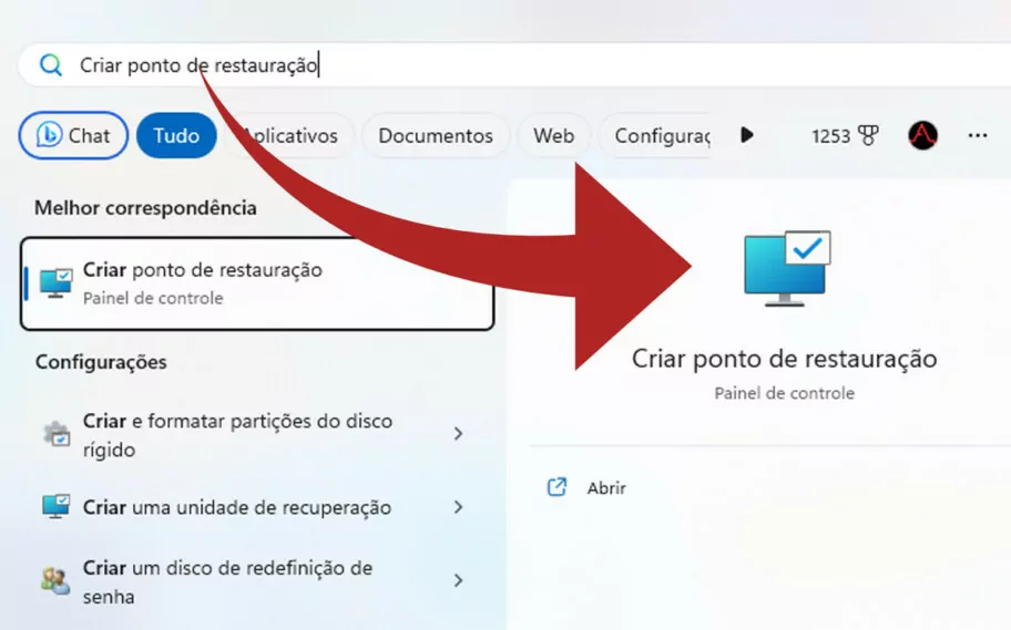 Ponto de restauração no Windows