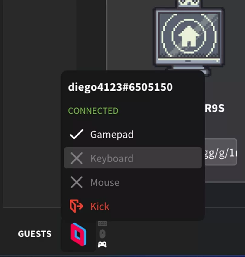 Configurações para convidados no Parsec