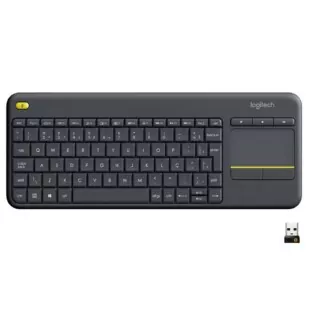 Teclado sem fio Logitech K400 Plus, Touchpad Integrado, ABNT2, Preto