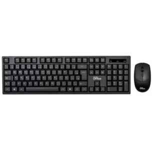 Kit Mouse e Teclado Sem Fio, Dr. Office, Preto