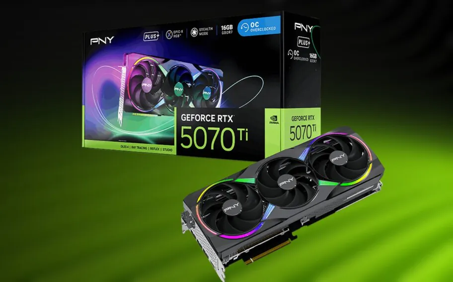PNY lança RTX 5070 Ti Triple Fan Plus com cooler mais largo e comprido