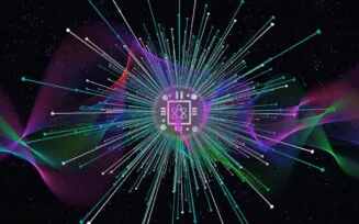 Imagem abstrata de computação quântica