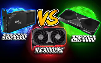 Batalha GeForce RTX 5060 vs Radeon RX 9060 XT vs ARC B580