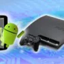Celular Android ao lado de PS3