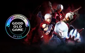 Imagem de divulgação de Devil May Cry com selo da GOG por cima