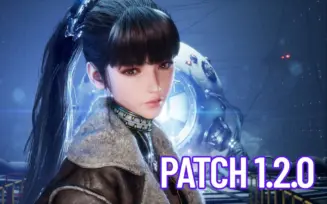 Imagem de Stellar Blade com patch 1.2.0 escrito por cima