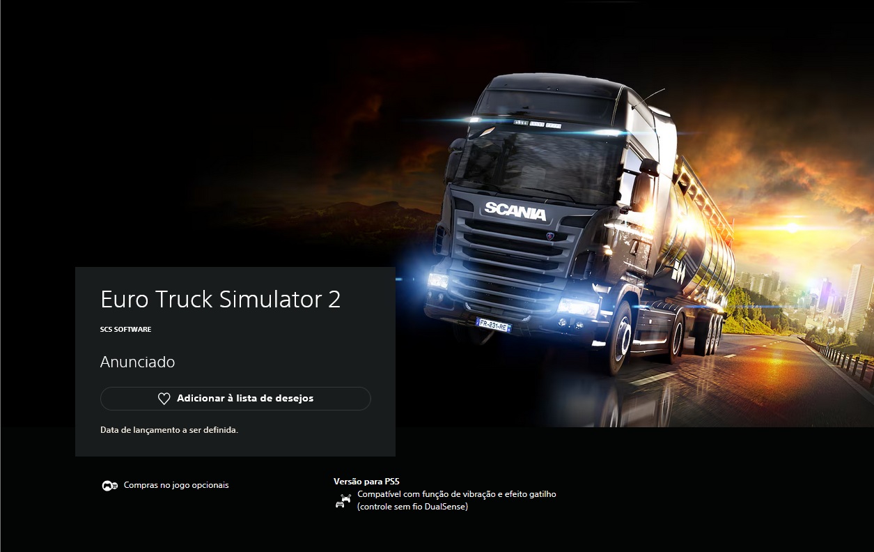 Euro Truck Simulator ganha versões para PlayStation 5 e Xbox