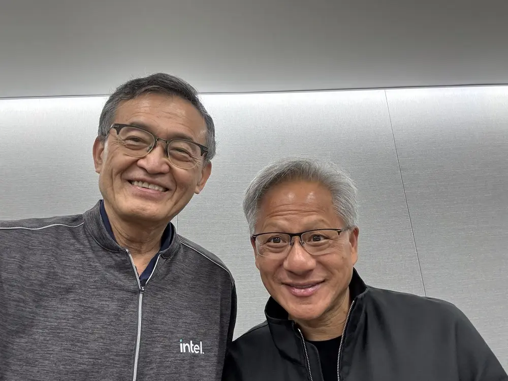 Lip-Bu Tan, CEO of Intel and Jensen Huang, CEO of NVIDIA
