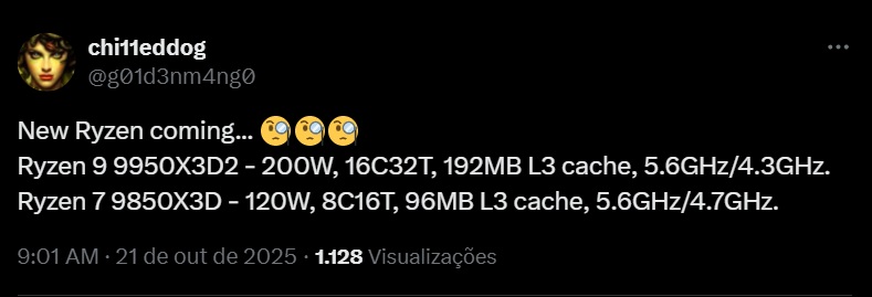 Insider talks about two new AMD Ryzen 9000X3D