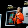 Lisa Su, CEO da AMD, em frente a roadmap para Instinct