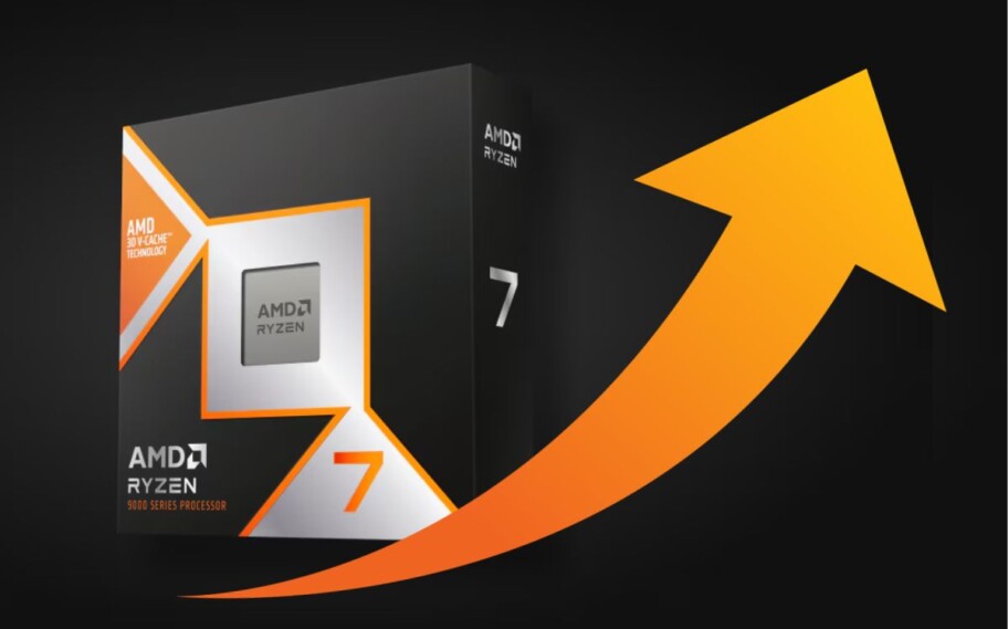 Imagem representa crescimento do Ryzen 7 9800X3D