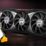 Placa Radeon RX 6000 ao lado de pinguim do Linux