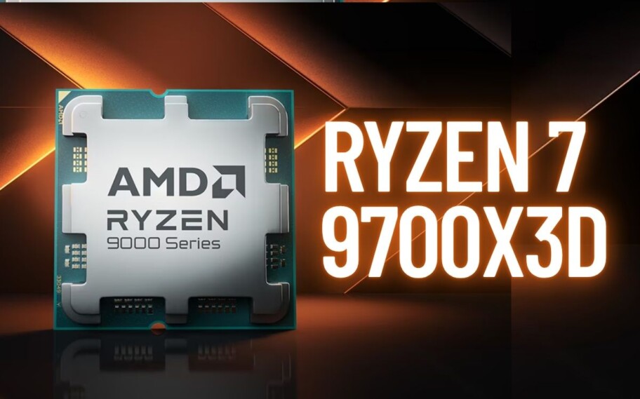 Imagem de processador AMD com Ryzen 7 9700X3D escrito ao lado