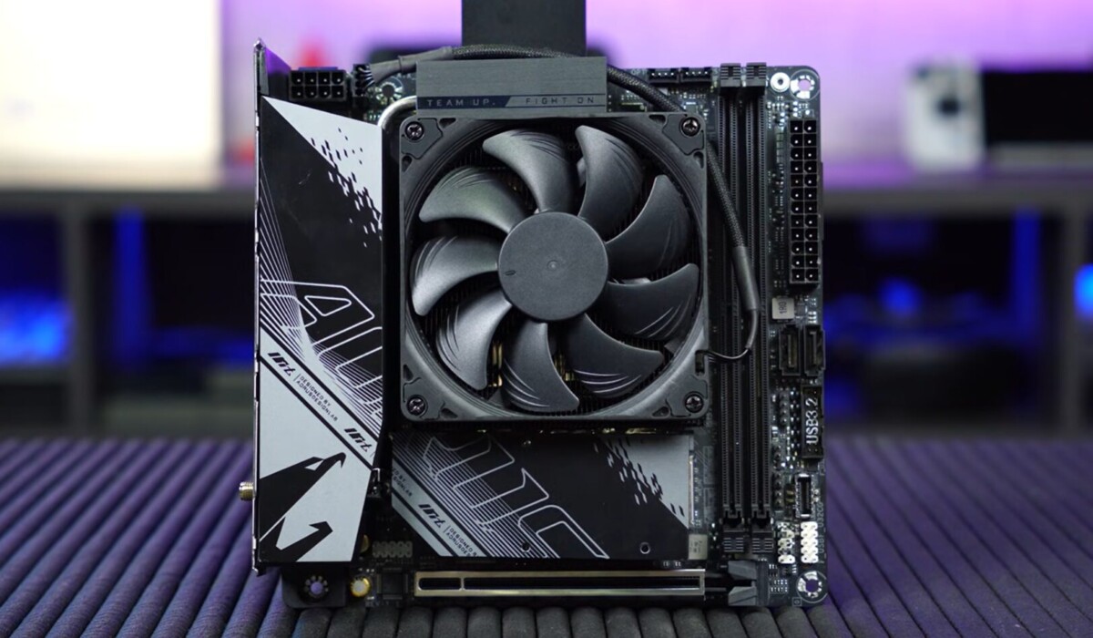 B760I Aorus Pro montado com o Noctua NH-L9i. Foto: Luiz Gabriel (Adrenaline)