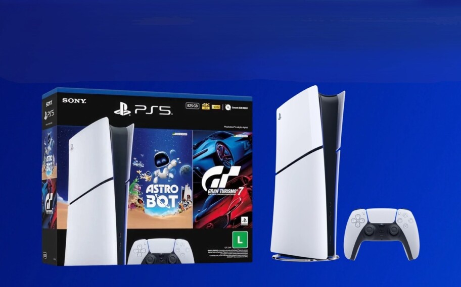 Imperdível! PlayStation 5 Slim Digital 825GB com Astro Bot e Gran Turismo 7 por R$ 2.789