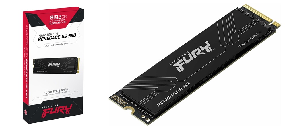 Fury Renegade G5 de 8TB ao lado de sua caixa