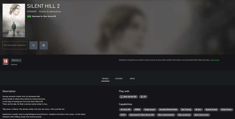 Remake de Silent Hill 2 aparece na Microsoft Store