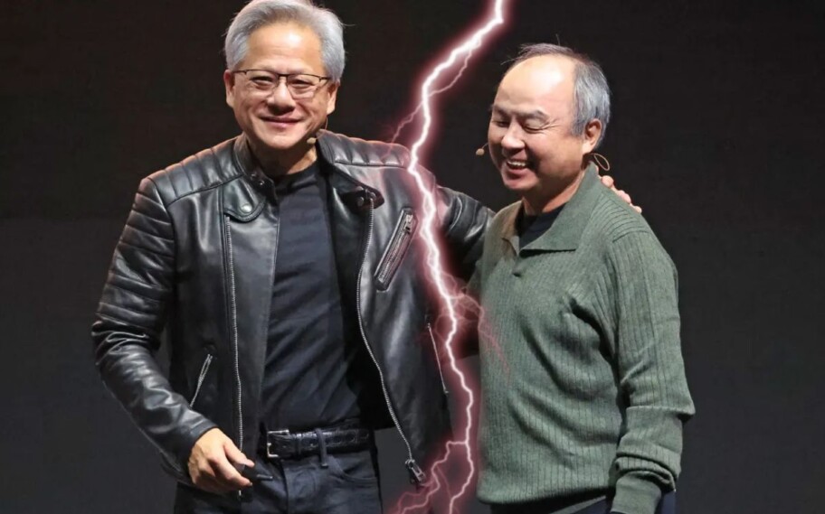 CEOs da NVIDIA e da Softbank lado a lado