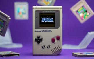 Imagem do Game Boy com logo da SEGA editado por cima