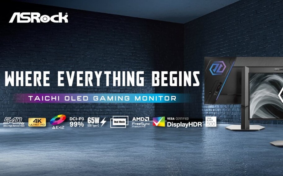 ASRock lança monitores Taichi WOLED e QD-OLED de 27 polegadas na CES 2026