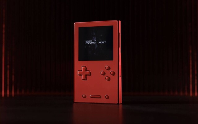 Ayaneo Pocket Vert na cor Lava Red