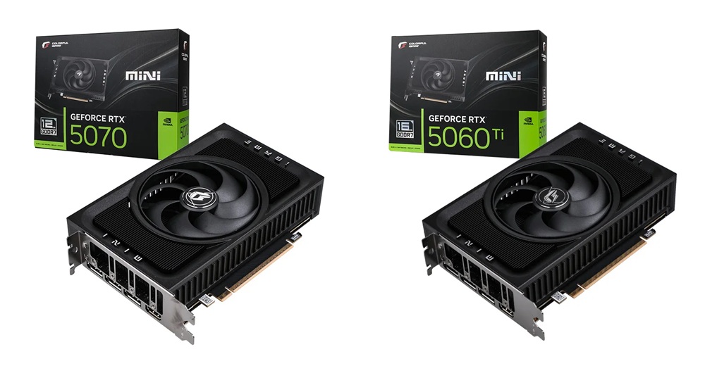 Novas opções de placas RTX 50 compactas da Colorful