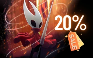 Imagem de Silksong com etiqueta de desconto