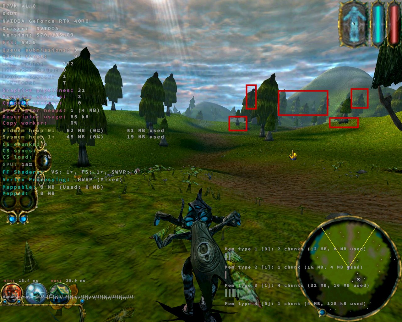 Exemplo de configuração de jogo antigo em ferramenta de compatibilidade