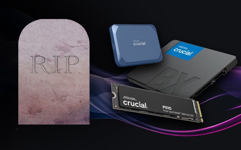 Produtos Crucial ao lado de lápide