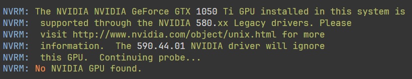 Driver no Linux ignora GTX 1050 Ti
