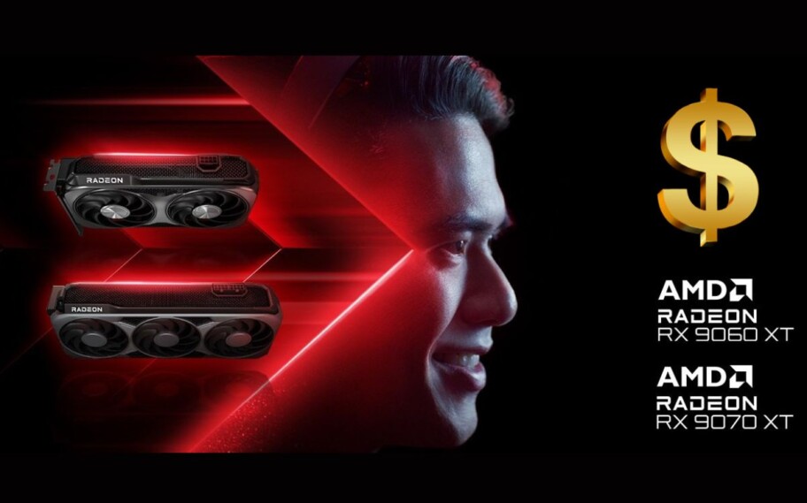 Imagem de divulgação das Radeon RX 9000 com cifrão editado