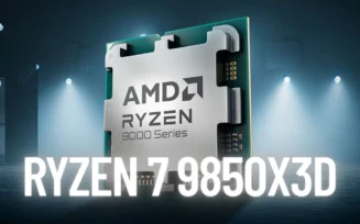 Imagem de um Ryzen 9000 com Ryzen 7 9850X3D escrito