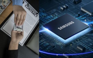 Imagem de chip Samsung editada com imagem de suborno