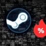 Logo da Steam ao lado de imagem de desconto