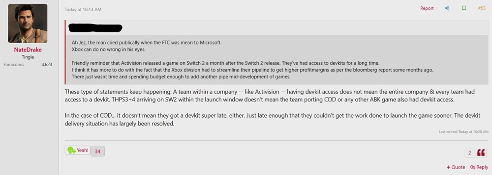 Captura do post de Nate the Hate