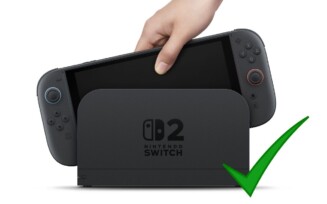 Imagem do Switch 2 editada com um selo de verificação