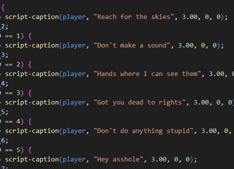 Script da mecânica no jogo
