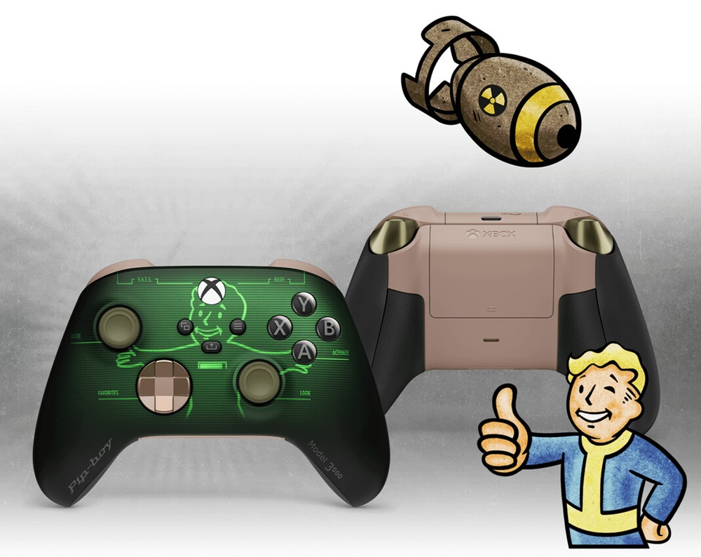 Controle padrão com o tema de Fallout