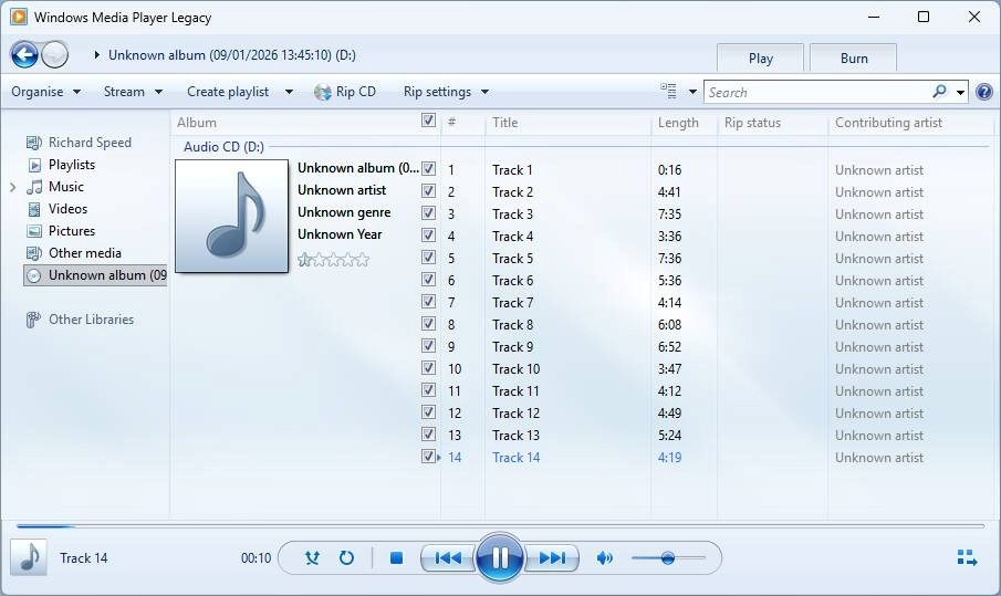 Windows Media Player perde função que baixa informações de álbuns