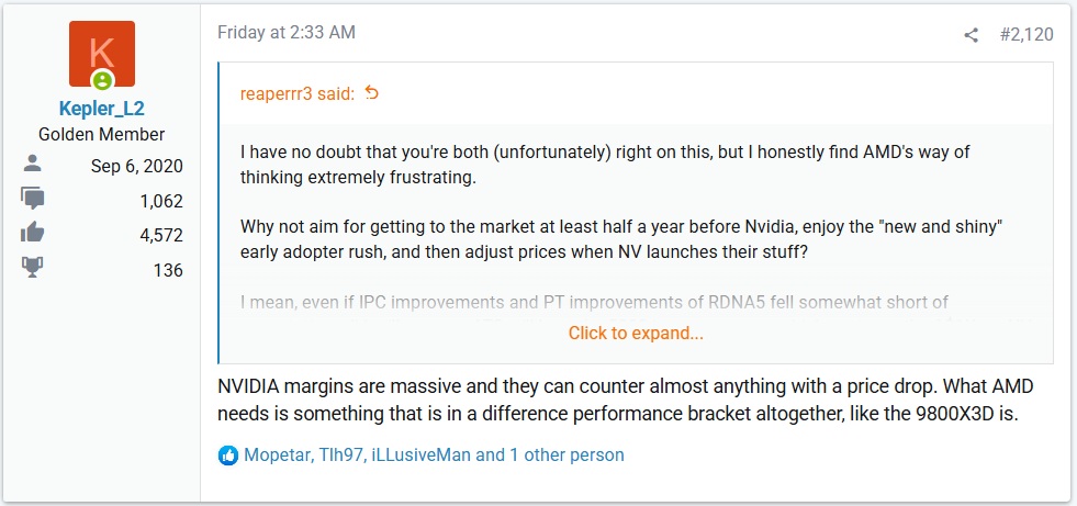 Kepler_L2 explica que AMD só pode lançar RDNA 5 depois da NVIDIA