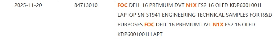 Captura de manifesto de transporte com notebook Dell com N1X