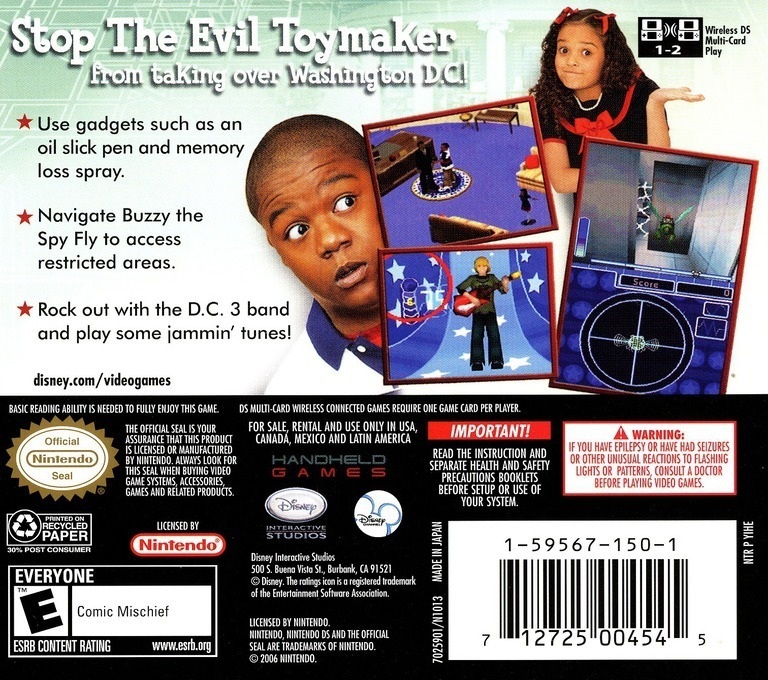 Parte de trás da capa do jogo do Nintendo DS