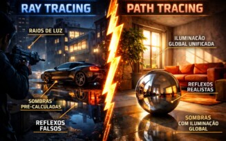 Qual é a diferença entre Ray Tracing e Path Tracing?