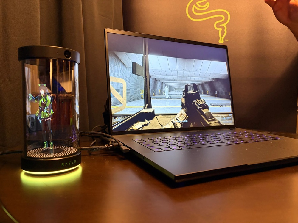 Imagem do holograma da Razer em uso na CES 2026