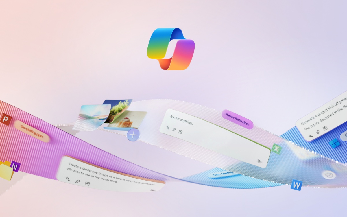 Imagem ilustrativa do Copilot da Microsoft mostrando sua ampla aplicação em diferentes produtos.