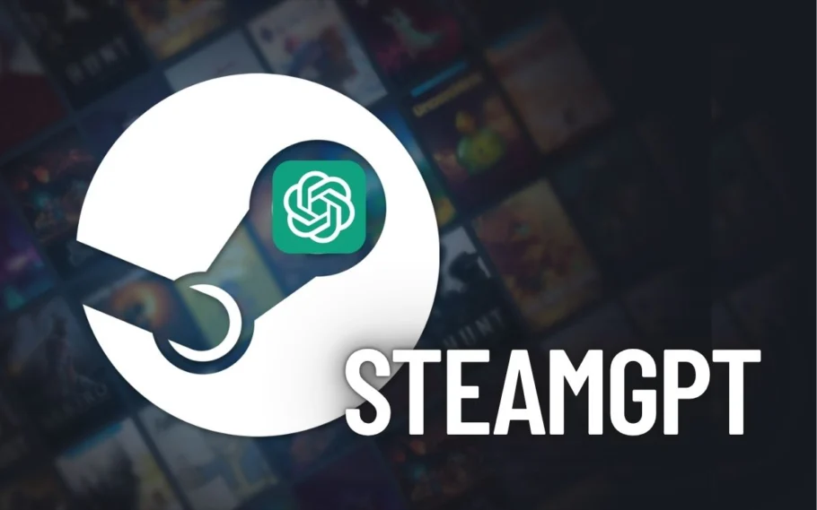 Imagem de logo da Steam editada com logo do ChatGPT
